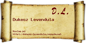 Dukesz Levendula névjegykártya